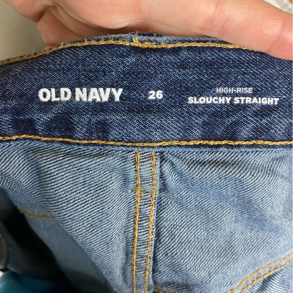 Old Navy NWT High Rise Slouchy Straight 3” Denim Jean Shorts‎ Button Fly Size 26